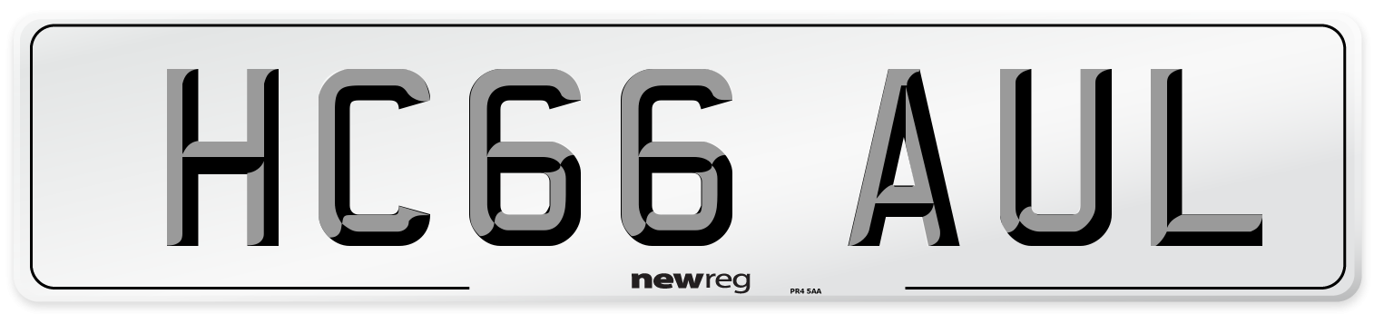HC66 AUL Number Plate from New Reg
